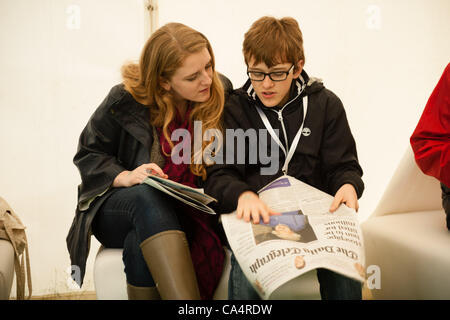 Il Telegraph Hay Festival, ora che lo celebra il venticinquesimo anno 7 Giugno 2012 Foto Stock