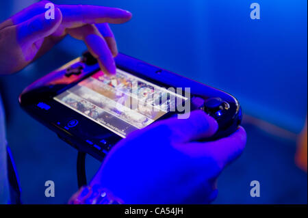 La Nintendo WiiU tablet controller display riprogettazione all'E3, Electronic Entertainment Expo 2012. Foto Stock