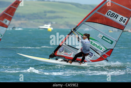 Vela per la medaglia d'oro le gare a Portland nel Dorset, Regno Unito Bryony Shaw Womens RSX Team GB. Foto di: Dorset Servizio media Foto Stock