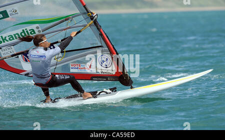 Vela per la medaglia d'oro le gare a Portland nel Dorset, Regno Unito Bryony Shaw Womens RSX Team GB. Foto di: Dorset Servizio media Foto Stock