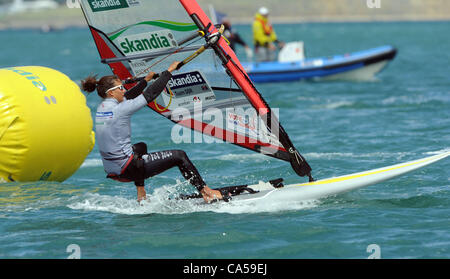 Vela per la medaglia d'oro le gare a Portland nel Dorset, Regno Unito Bryony Shaw Womens RSX Team GB. Foto di: Dorset Servizio media Foto Stock