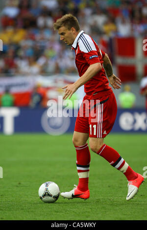 13.06.2012. Lviv, Ucraina. EURO 2012 di calcio, Campionato Europeo, Danimarca contro il Portogallo. NICKLAS BENDTNER (DEN) Foto Stock