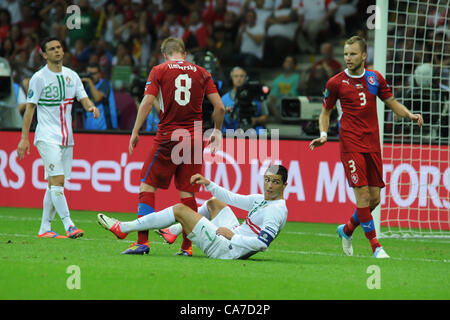 21.06.2012 , Gdansk, Polonia. Cristiano Ronaldo (Real Madrid CF) in azione per il Portogallo durante il Campionato Europeo quarto gioco finale tra il Portogallo e la Repubblica ceca dall'Stadium. Foto Stock