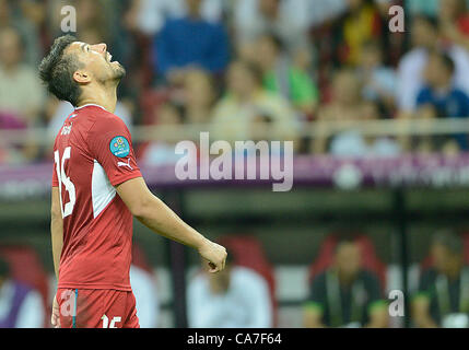 Milano Baros (CZE) dopo aver perso il match, calcio, quarterfinal EURO 2012 match Repubblica Ceca vs Portogallo, Wroclaw, Polonia il 21 giugno 2012. (CTK foto/Katerina Sulova) Foto Stock