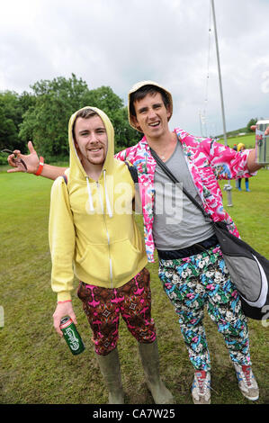 Tassa di Repro 23 Giugno, 2012. Anima e corpo festival, Ballinlough Castello, Clonmellon, nella contea di Meath. Nella foto in alto a sinistra da sono: Lorcan Duffy e Peter McAnena entrambi da Galway..Foto:Barry Cronin/www.barrycronin.com. info@barrycronin.com Wilkinstown, Navan, nella contea di Meath, Irlanda/046-9055044 087-9598549 Foto Stock