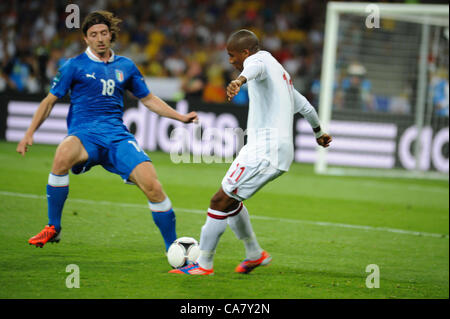 24.06.2012 , Kiev, Ucraina. Ashley Young (Manchester United FC) in azione per Inghilterra durante il Campionato Europeo quarto gioco finale tra Inghilterra e Italia presso lo Stadio Olimpico, Kiev. Foto Stock