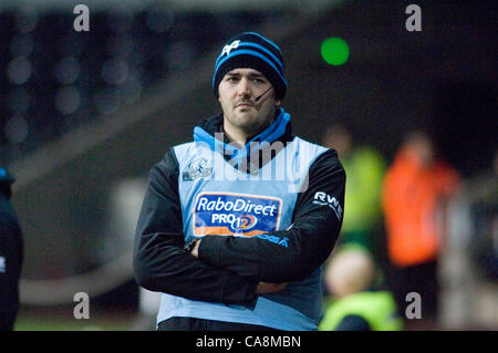 Il falco pescatore v Munster - RaboDirect Pro 12 @ il Liberty Stadium di Swansea. Andy Lloyd del falco pescatore personale. Foto Stock