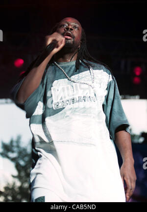 Maggio 1, 2004; Atlanta, GA, NC, Stati Uniti d'America; musicista Wyclef Jean esegue al 2004 Music Midtown Festival si trova in Atlanta. Credito: Foto di Jason Moore (©) Copyright 2004 da Jason Moore Foto Stock