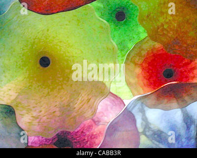 Giu 03, 2004; Los Angeles, CA, Stati Uniti d'America; Abstract fiori di vetro.