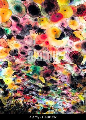 Giu 03, 2004; Los Angeles, CA, Stati Uniti d'America; Abstract fiori di vetro.