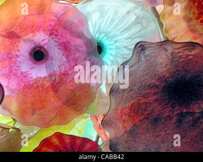 Giu 03, 2004; Los Angeles, CA, Stati Uniti d'America; Abstract fiori di vetro.