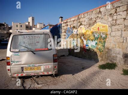 Feb 01, 2008 - Gerusalemme, Israele - murale israeliano a Hebron della vecchia città. (Credito Immagine: © Ira Lippke/ZUMA Press) Foto Stock