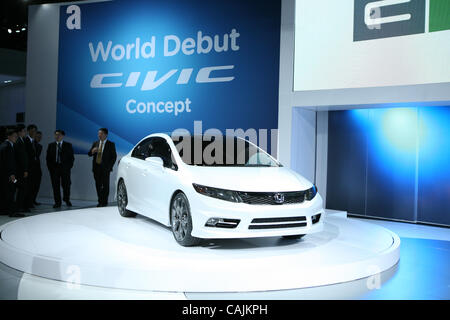 Gen. 10, 2011 - Detroit, Michigan, Stati Uniti d'America. La Honda Civic concept car. Il 2011 North American International Auto Show (NAIAS) prende il via con la loro stampa evento al centro di Cobo. (Credito Immagine: © Scellino Gene/ZUMAPRESS.com) Foto Stock