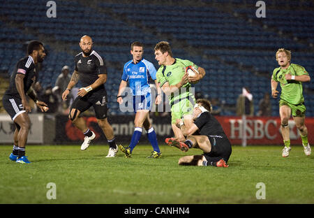 Azione dalla Nuova Zelanda vs Australia match durante il round 7 del rugby 7s world series a Tokyo in Giappone il 31 marzo, 2012. La Nuova Zelanda ha vinto 22-10. Fotografo: Robert Gilhooly Foto Stock