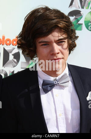 Stili di HARRY 25TH NICKELODEON KID'S CHOICE AWARDS DOWNTOWN LOS ANGELES CALIFORNIA USA 31 Marzo 2012 Foto Stock