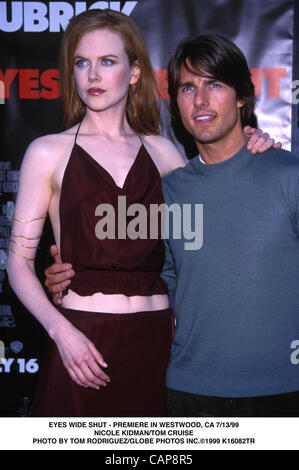 Luglio 13, 1999 - Eyes Wide Shut-premiere a Westwood, CA. 7/31/99.Nicole Kidman e TOM CRUISE. TOM RODRIGUEZ/ 1999.K16082TR(Immagine di credito: © Globo foto/ZUMAPRESS.com) Foto Stock