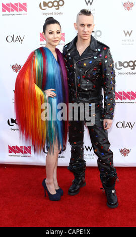 5 aprile 2012 - Los Angeles, California, Stati Uniti - La Cina Chow; Jeremy Scott.Il Logo è ''NewNowNext Awards 2012" tenutasi presso il monitor Avalon,Hollywood,CA. 5 Aprile - 2012.(Immagine di credito: Â© TLeopold/Globe foto/ZUMAPRESS.com) Foto Stock