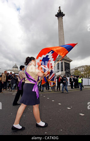 Londra, Regno Unito. Sabato 21 Aprile 2012. Il genocidio armeno del 1915 Commemorazione Marzo, Londra. Un anti-Turchia dimostrazione per aumentare la consapevolezza del genocidio armeno che non è mai stato riconosciuto. Foto Stock
