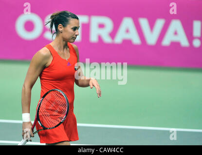 Flavia PENNETTA (ITA) durante la semifinale Fed Cup Match Repubblica Ceca vs. Italia a Ostrava, Repubblica ceca, 22 aprile 2012. (CTK foto/Jaroslav Ozana) Foto Stock