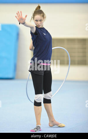 Media Day a Lilleshall NSC British ginnastica. Membri della squadra nella foto in anticipo dei Campionati Europei .Francesca Jones nella foto durante il corso di formazione al Lilleshall NSC Foto Stock