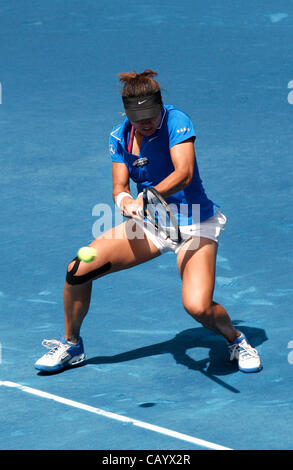 11 maggio 2012 - Madrid, Spagna - 11.05.2012 Madrid, Spagna. Li CHN in azione contro Victoria Azarenka durante il quarto di finale singolo WTA, Madrid Masters di Tennis Tournament. (Credito Immagine: © Michael Cullen/ZUMAPRESS.com) Foto Stock