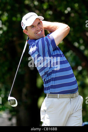 17.05.2012. Irving, Texas. Padraig Harrington sul primo tee durante il primo round di HP Byron Nelson Championship giocato a TPC Las Colinas Four Season Resort in Irving, TX. Foto Stock