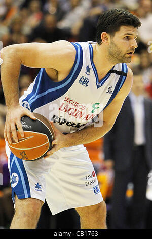 Liga ACB, Playoffs 2012 - 1/4 finals - Valencia Basket Club vs. Lagun Aro GBC - Font de Sant Lluis, Valencia - Spagna - Foto Stock