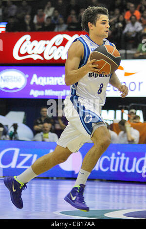 Liga ACB, Playoffs 2012 - 1/4 finals - Valencia Basket Club vs. Lagun Aro GBC - Font de Sant Lluis, Valencia - Spagna - Raulzinho da LAgun Aro Foto Stock