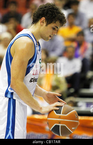 Liga ACB, Playoffs 2012 - 1/4 finals - Valencia Basket Club vs. Lagun Aro GBC - Font de Sant Lluis, Valencia - Spagna - Raulzinho da LAgun Aro Foto Stock