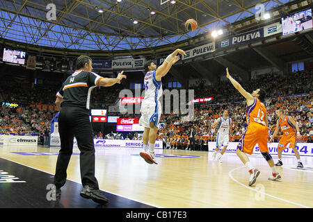 Liga ACB, Playoffs 2012 - 1/4 finals - Valencia Basket Club vs. Lagun Aro GBC - Font de Sant Lluis, Valencia - Spagna - Foto Stock