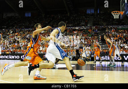 Liga ACB, Playoffs 2012 - 1/4 finals - Valencia Basket Club vs. Lagun Aro GBC - Font de Sant Lluis, Valencia - Spagna - Foto Stock