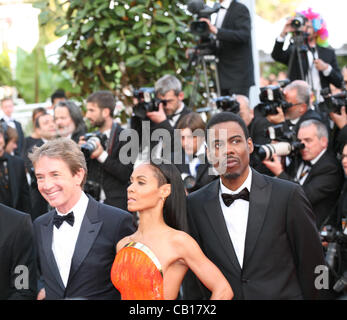 Ben Stiller, Martin Short, Jada Pinkett Smith e Chris Rock in occasione del gala screening Madagascar 3: Europa più voluto al sessantacinquesimo Festival del Cinema di Cannes. Venerdì 18 Maggio 2012 a Cannes Film Festival, Francia. Foto Stock