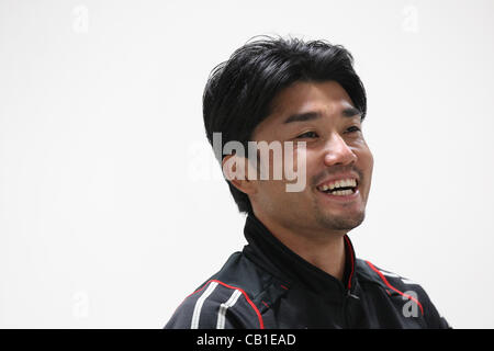 Shingo Suetsugu, 19 maggio 2012 - Atletica : La cinquantaquattresima Oriente Giappone industriale campionato atletica Uomini 100m a Kumagaya Sport Cultura Park Athletics Stadium, Saitama, Giappone. (Foto di YUTAKA/AFLO SPORT) [1040] Foto Stock