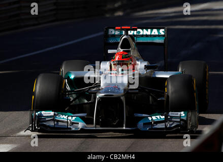 25.05.2012. Monte Carlo, Monaco. Motorsports: FIA Formula One World Championship 2012, il Grand Prix di Monaco, #7 Michael Schumacher (GER, Mercedes AMG Petronas Team di F1), Foto Stock