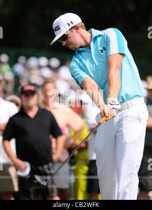 25 maggio 2012 - Fort Worth, Texas, Stati Uniti d'America - 25 maggio 2012. Ft. Vale la pena, Tx. Stati Uniti d'America. Hunter Mahan durante il secondo giro del Crowne Plaza Invitational a Colonial venerdì. (Credito Immagine: © Ralph Lauer/ZUMAPRESS.com) Foto Stock