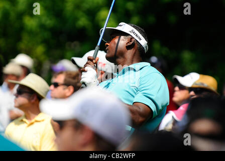 25 maggio 2012 - Fort Worth, Texas, Stati Uniti d'America - 25 maggio 2012. Ft. Vale la pena, Tx. Stati Uniti d'America. Vijay Singh durante il secondo giro del Crowne Plaza Invitational a Colonial venerdì. (Credito Immagine: © Ralph Lauer/ZUMAPRESS.com) Foto Stock