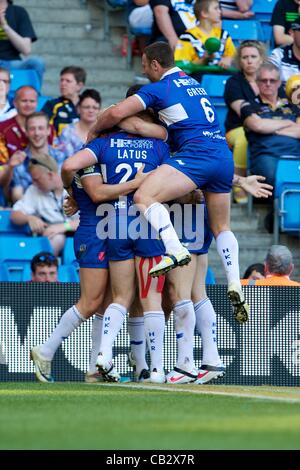 26.05.2012 Manchester, Inghilterra. Hull FC v della carena KR. Hull KR in azione durante la Stobart Super League Rugby Magic Weekend dall'Etihad Stadium Foto Stock