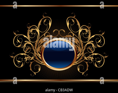 Illustrazione golden ornati in background per il design - vettore Foto Stock