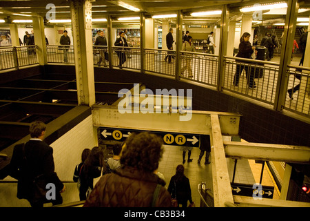 Times Square/42nd St. la stazione della metropolitana di New York City Foto Stock