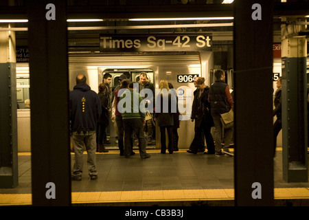 Times Square/42nd St. la stazione della metropolitana di New York City Foto Stock