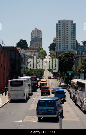 Tipico turista idea di San Francisco visto dalla direzione di Alcatraz Foto Stock