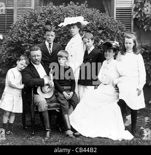 Theodore Roosevelt e famiglia Foto Stock