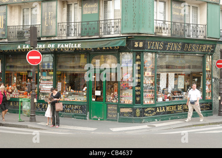 Una la Mere de Famille situato su 35 rue de Faubourg Montmartre a Parigi, Francia. Foto Stock