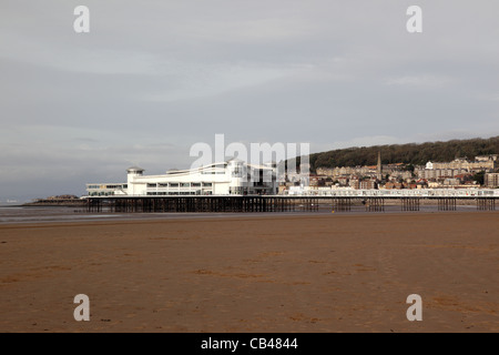 Il Grand Pier a Weston Super Mare, Somerset, Inghilterra, Regno Unito Foto Stock