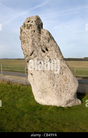 Guarire la pietra a Stonehenge, WILTSHIRE REGNO UNITO Foto Stock