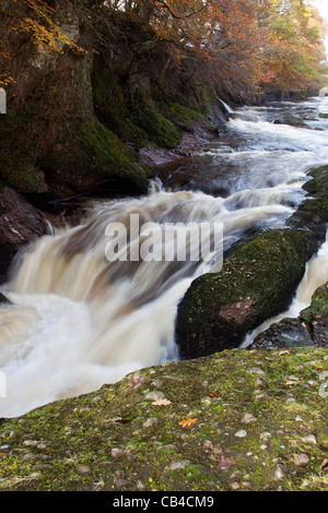 River North Esk che scorre verso il basso Glen Esk durante l'autunno in Scozia Foto Stock