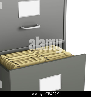 Cabinet File di cassetto pieno di file close-up Foto Stock