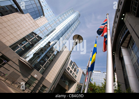 Edificio del Parlamento europeo a Bruxelles, dove i comitati si riuniscono, Belgio Foto Stock