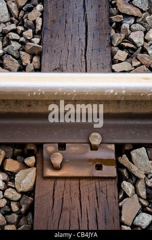Il treno via Close-up Foto Stock