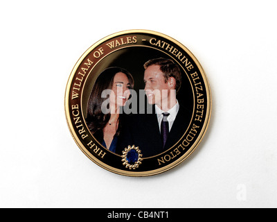 Isole Cook Commemorative dollaro in oro di una moneta per le nozze reali del principe William e Kate Middleton 2011 Foto Stock